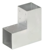 vidaXL Stolpbeslag L-form galvaniserad metall 91x91 mm