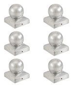 vidaXL Stolphattar klot 6 st galvaniserad metall 81x81 mm