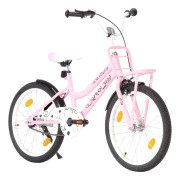 vidaXL Barncykel med frampakethållare 20 tum rosa och svart