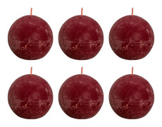 Bolsius Blockljus klotformad 6-pack 76x71 mm sammetsröd