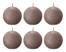 Bolsius Blockljus klotformad 6-pack 76x71 mm rustik taupe