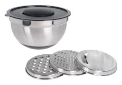 Excellent Houseware Skål och rivjärn 4 delar rostfritt stål