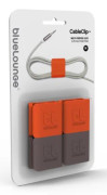 Bluelounge CableClip MEDIUM - Kabelklämmor - orange, mörkgrå (paket om 4)