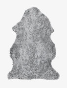 Skinnwille, Curly fårskinn 60x95 cm Charcoal grey Silver