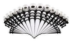 Tunnel Set 1.6-10 mm Stretch Set Akryl Stretchstavar Koniska Stretchstavar Silikon Öronutvidgare 3 mm 4 mm 5 mm 6 mm 8 mm 10 mm 12 mm Pluggar Pack med 50