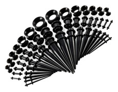 Tunnel Set 1.6-10 mm Stretch Set Akryl Stretchstavar Koniska Stretchstavar Silikon Öronutvidgare 3 mm 4 mm 5 mm 6 mm 8 mm 10 mm 12 mm Pluggar Pack med 50