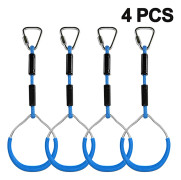 Färgglada Svingringar för Gymnastik - 4-pack Utomhus Lekset & Lekplatsutrustning för Ninja-bana, Apa Ring, Klätterring, Hinderringar