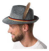 tectake Grå traditionell bayersk hatt med Tysklands färger grå