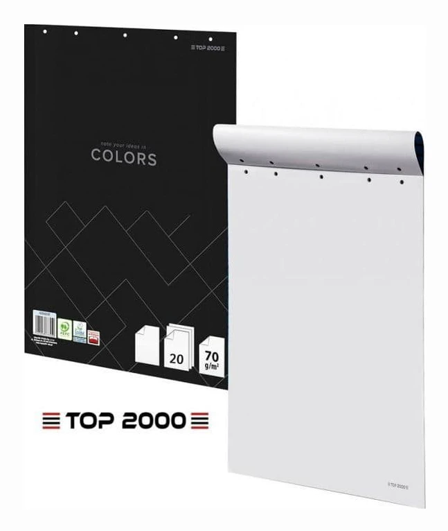 Rörligt blad - dubbla kopior Top 2000 - 400169248 - Flipchart Block av färgat papper 64x90cm slät (20)