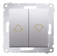 Kontakt-Simon DZP1A.01/43, Tryckknappsbrytare, Plast, Silver, IP20, IP44, 250 V, 16 A