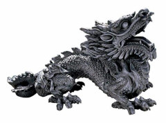 Staty - statuett Design toscano - CL2840 - Staty av den välvilliga asiatiska draken Grå, 29 x 70 x 25,5 cm