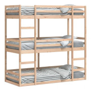 Våningssäng 3 våningar 90x190 cm massiv furu