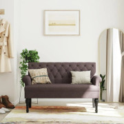 Elegant bänk med ryggstöd - Mysig sittgrupp | Färg: Mörkbrun | Storlek: 120x62x75,5 cm