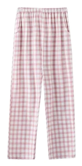 Dam Pyjamasbyxor i Bomull med FickorBekväma, Avslappnade Pyjamasbyxor för Kvinnor med Fickor
