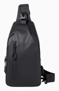 Messenger sling bag ryggsäck unisex lättviktsremväska resor vandring bröstväska, svart