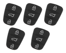5 st utbytesnyckelskal av gummi 3-knappsdyna Passar för Hyundai Fit for Kia (utan bokstav)