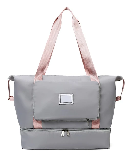 Resväska, Weekendväska, Vattentät Duffel Gym Väska, Weekend Handbag Overnight Väskor för Kvinnor med Trolley Sleeve Wet Pocket, Resväska Duffel Väskor