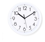 Nedis Väggklocka | Diameter: 220 mm | Plast | Vit