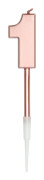 Tårtljus Roséguld Metallic 14 cm "0-9" Siffra 1