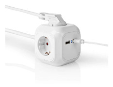 Grenuttag NEDIS 4-väg + 2 USB