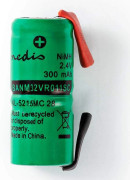 Laddningsbara Ni-MH batteripaket | 2.4 V DC | Uppladdningsbara | 300 mAh | Förladdad | 1-Polybag | N/A | Lödflikar | Grön