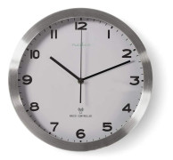 Radiokontrollerad Väggklocka 30 cm Analog Silver/Vit