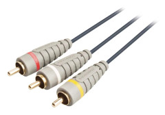 Komposit Videokabel 3x RCA Hane - 3x RCA Hane 10.0 m Blå