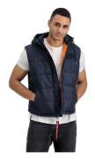 Doudoune - ALPHA INDUSTRIES - FD - Mörkblå - Justerbar huva - Veloch stängning vänster bröst