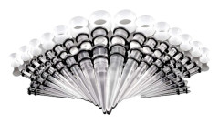 Tunnel Set 1.6-10 mm Stretch Set Akryl Stretchstavar Koniska Stretchstavar Silikon Öronutvidgare 3 mm 4 mm 5 mm 6 mm 8 mm 10 mm 12 mm Pluggar Pack med 50
