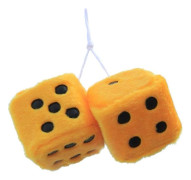 1 Par Bilinredning Plysch Leksak Dekoration med Prickar, Spegelhängande Bakre Vy Fuzzy Dice Prickar, Bilhänge Ornament Plysch Tärningar