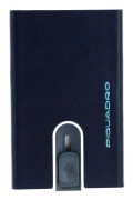 Piquadro Blue Square korthållare i läder med pengklämma PP5358B2R-BLU2 blå
