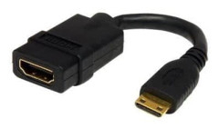 Höghastighets HDMI-kabel 13 cm - STARTECH - HDMI till HDMI Mini - F/M - Svart