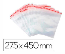 Plastpåse - Q-CONNECT - 275x450 mm - Automatisk stängning - Klar - Pack med 100 st
