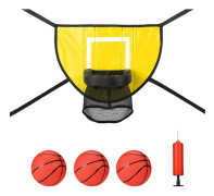 Trampolin Basketkorg Tillbehör Set med 3 Mini Basketbollar och 1 Pump, Vattentät Basketboll Spel Tillbehör för Alla Åldrar (Gul)