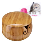 Trägarnförvaringskål, handgjord trådgarnskål i trä med KLB
