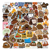 60 tecknade bajs-emojistikers för resväskedekoration