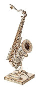 Musikinstrument 3D träpussel monteringslek saxofon trumset DIY-kit dragspel cello leksak present till barn