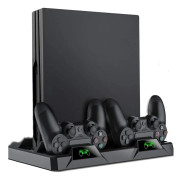 PS4 Vertikalställ, All-in-One PS4 Vertikalställ Hållare Fläkt