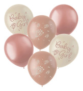 6 stk 33 cm Mix Ballonger - Baby Girl