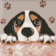 Ramlös mosaik med diamant - Söt hund Barn
