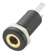 TRU COMPONENTS 718574 Hörlursuttag 3.5mm Hona inbyggd vertikal Antal poler: 3 Stereo Svart 1 st
