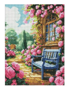 Ramlös diamantmosaik - Blomsterträdgård 30x40