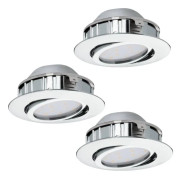 EGLO Pineda, Nedtryckbar spotlight, Glödlampan/-lamporna kan inte bytas ut, LED, 6 W, 3000 K, Krom