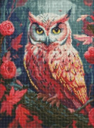 Ideyka Diamantbroderi med ram Diamantmosaik 30x40cm Färgglad uggla med AB-kristaller