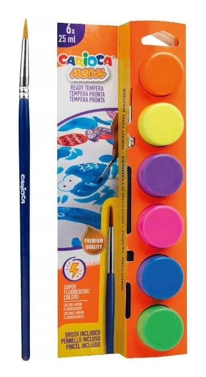 Teka Posterfärger neon 6 färger CARIOCA