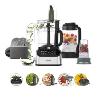 Kenwood FDM73.850SS, 3 l, Grå, Knappar, Vispning, Blanda, Hackning, Skärande, Knådning, Mixning, Omrörning, 1 m, 0,5 l