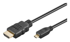 Goobay 74433, 3 m, HDMI Typ A (standard), HDMI Typ D (micro), 3D kompatibilitet, 48 Gbit/s, Svart