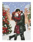 Ramlös mosaik med diamant - Winter Romance 30x40