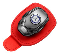 Passar till Jeep Car Solglasögonhållare, Läder Glasögonhållare för A C E S GLK CLA GLA GLC GLE CLS SLK AMG, Glasögonhållare för Bilsolskydd Red