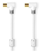 koaxialkabel | IEC (Koax) Hane | IEC (Koax) Hona | Guldplaterad | 100 dB | 75 Ohm | Dubbelskärmad | 5.00 m | Rund | PVC | Vit | Låda